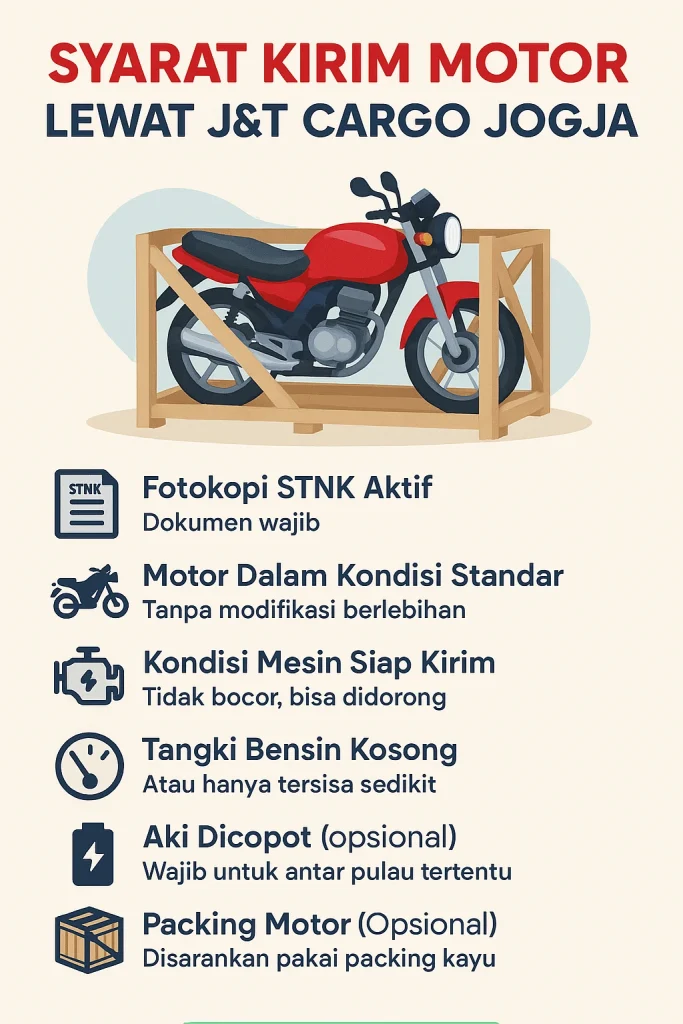 Syarat Kirim Motor J&T Cargo Jogja