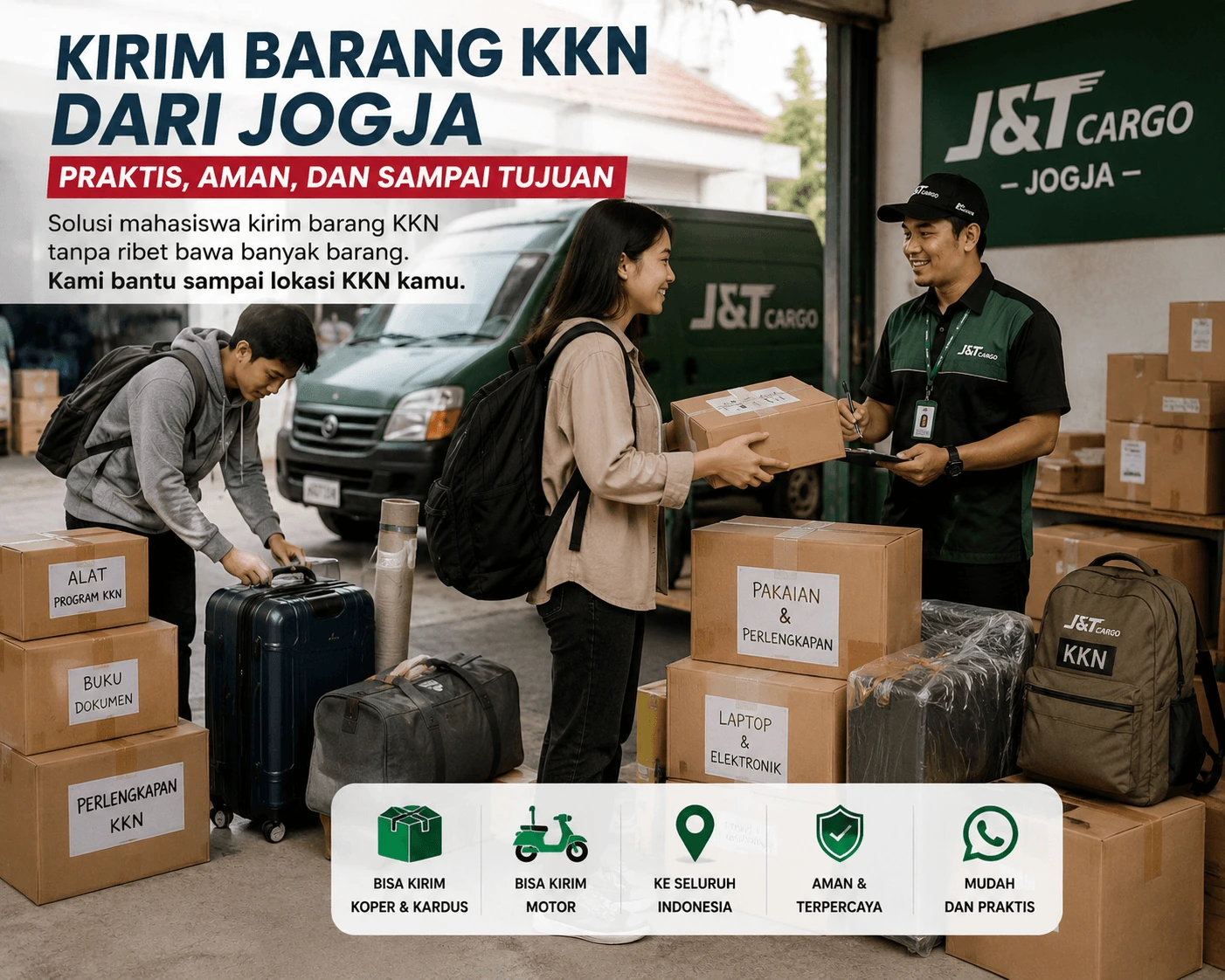 mahasiswa kirim barang KKN dari Jogja